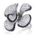 Micro Set 925 Sterling Silber Ring Schmuck mit Diamant